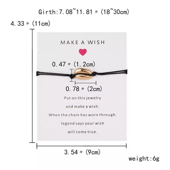 PINK Make A Wish Cord Cowrie Bracelet - Picture 6 of 7